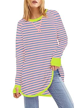 トップス STRIPED WOOL OVERSIZED LONG SLEEVE TEE M STRIPED WOOL OVERSIZED LONG SLEEVE TEE